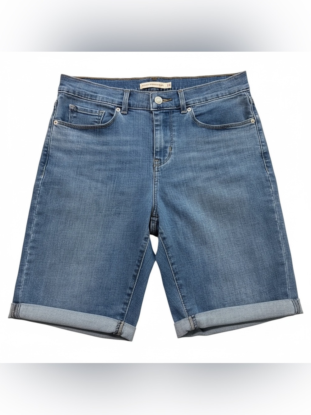 Levi's Classic Bermuda Shorts Women's Size 28 Medium Wash Stretch Denim